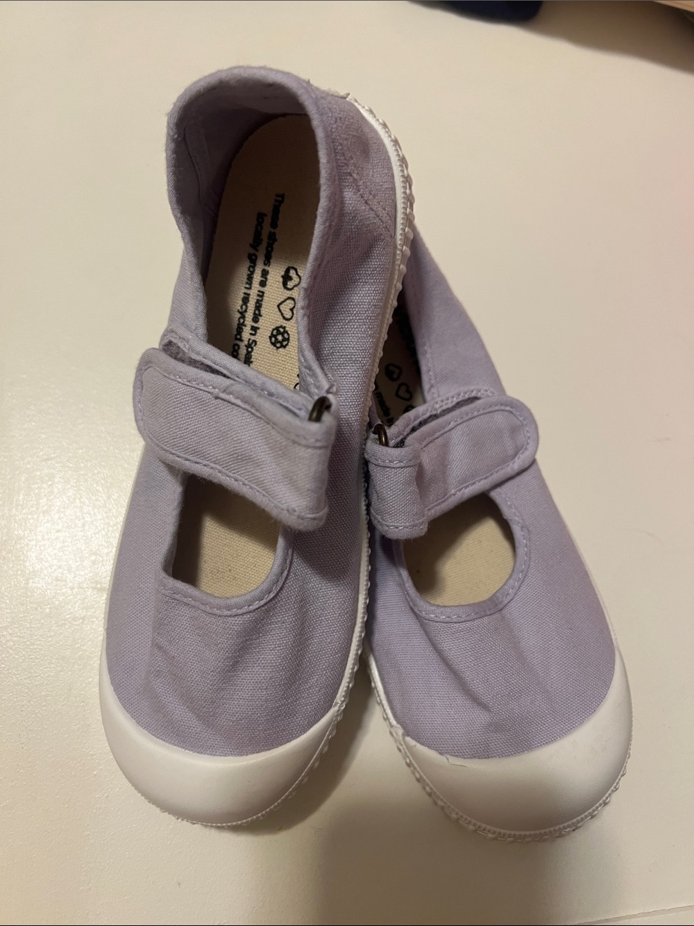 NWOT. Kids Canvas Mary Jane Shoes in Light Lavender - Comfortable Slip-On